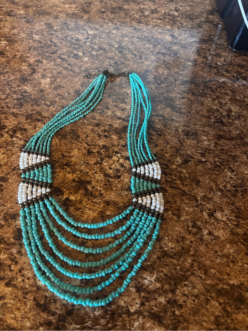 Turquoise Multi-Strand Beaded Necklace - Women Jewelry